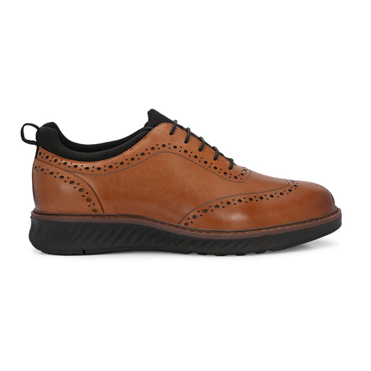 The Apex Brogue Slip-On Tan