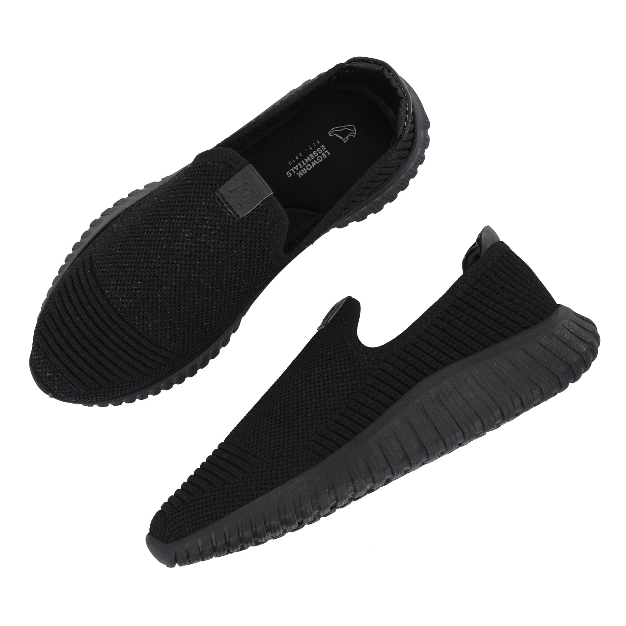 Legwork Drift Triple Black Comfortable ProKnit Sneakers Shoes made with 100% Recycled Plastic Bottles