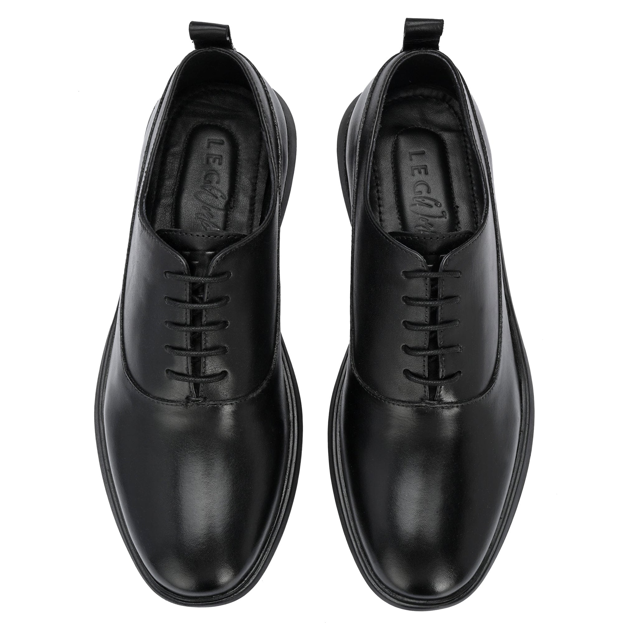 Legwork Crossover Black Italian Leather Shoes