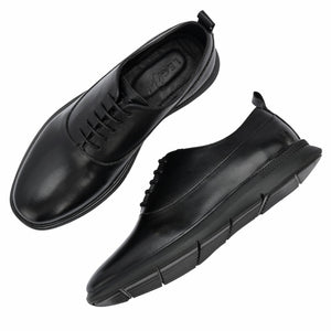 Legwork Crossover Black Italian Leather Shoes