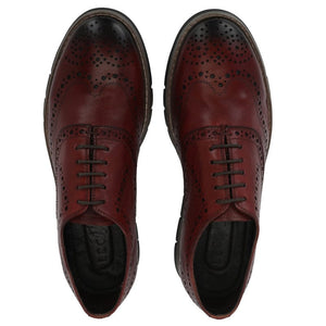 Legwork Informal Brogue Cognac Red Italian Leather Shoes