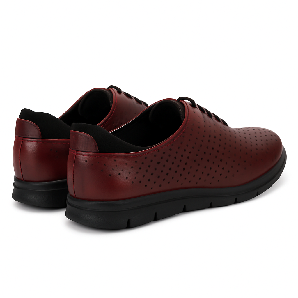 Legwork Voyager Laser Treated Cognac Full Grain Leather Sneaker