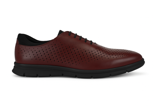 Legwork Voyager Laser Treated Cognac Full Grain Leather Sneaker