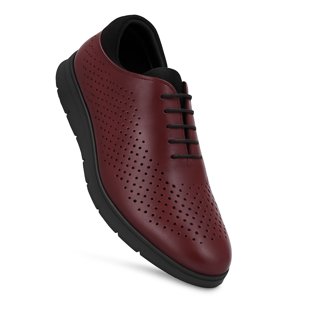Legwork Voyager Laser Treated Cognac Full Grain Leather Sneaker