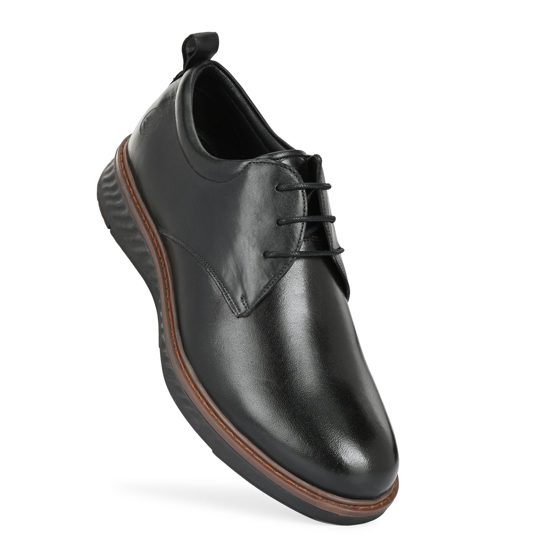 The Metropolitan Hybrid Derby Men's Black Leather Comfort Dress Shoe