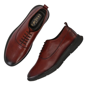 Legwork Crossover Dark Tan Italian Leather Shoes