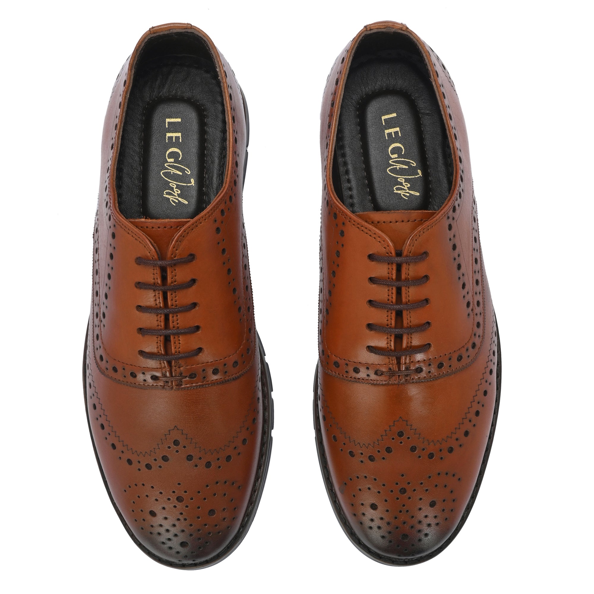 Legwork Informal Brogue Original Tan Italian Leather Shoes