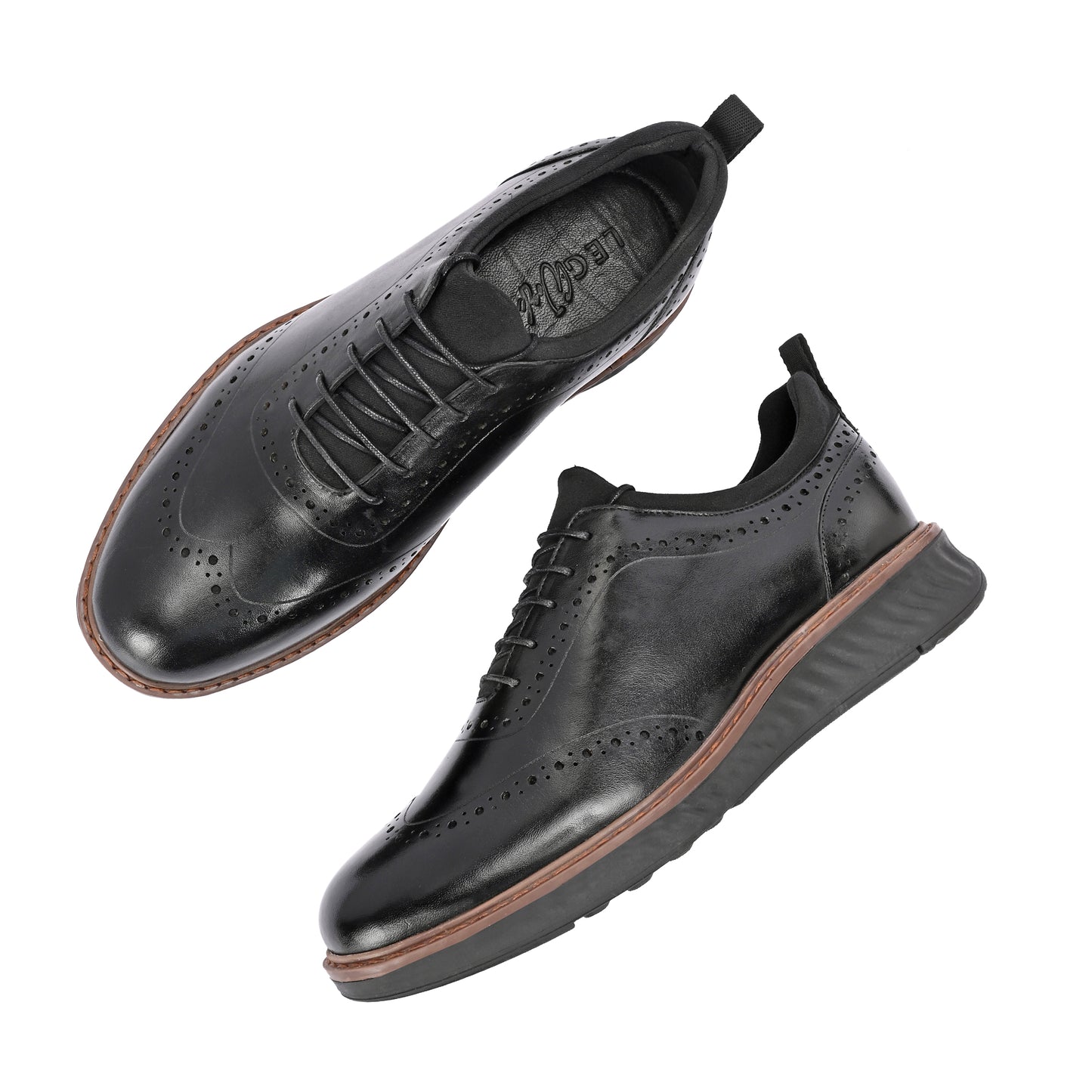 The Apex Brogue Slip-On Black