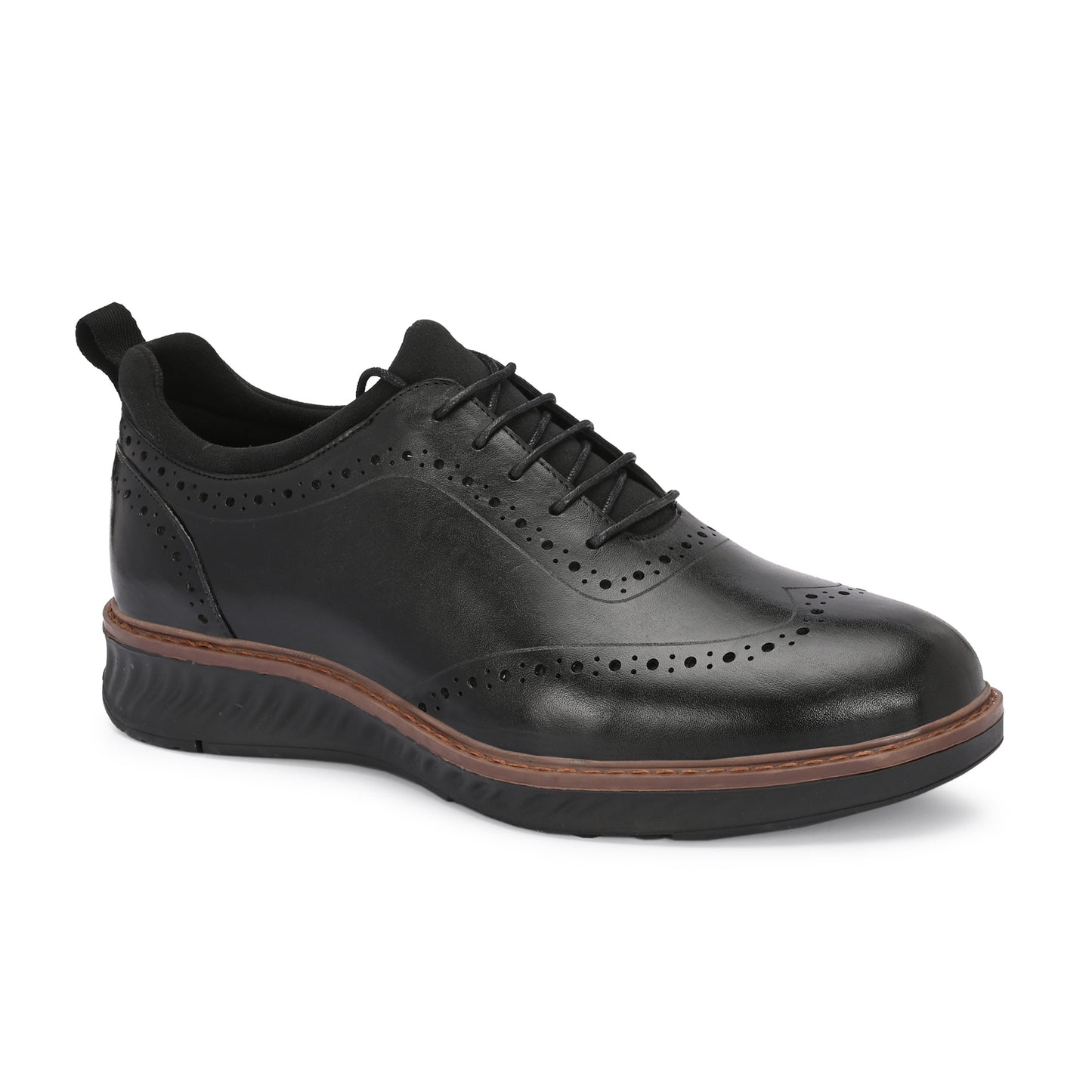 The Apex Brogue Slip-On Black