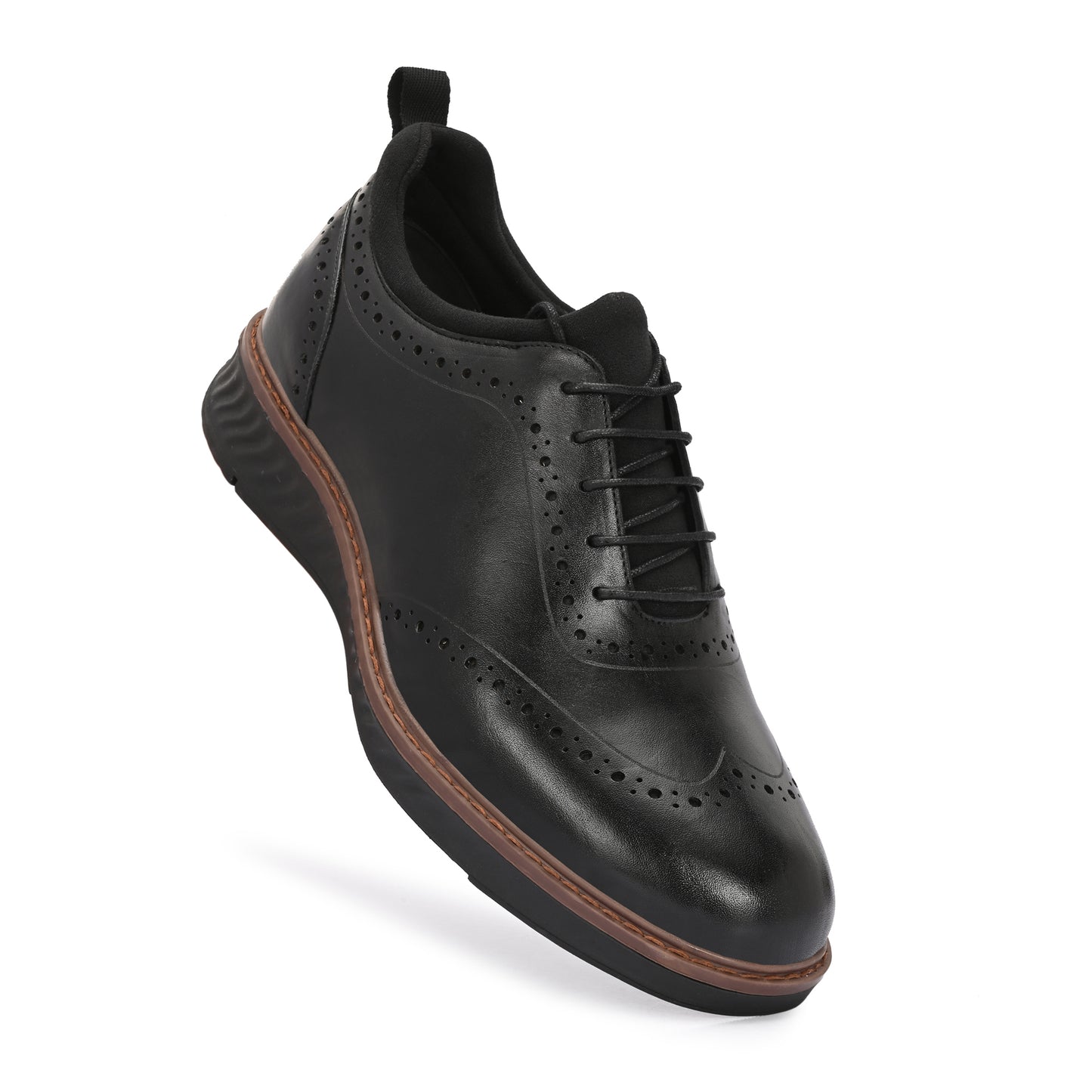 The Apex Brogue Slip-On Black