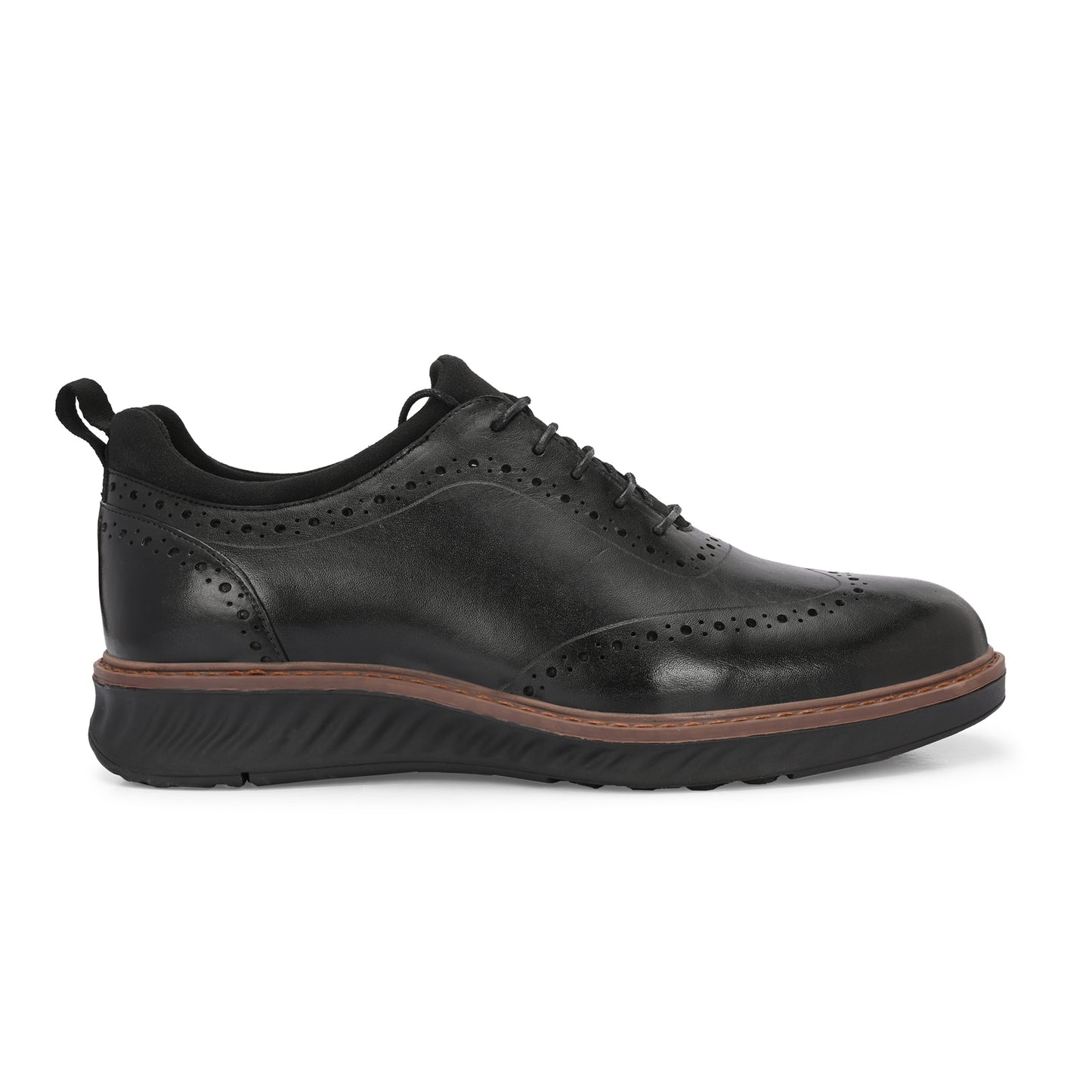 The Apex Brogue Slip-On Black