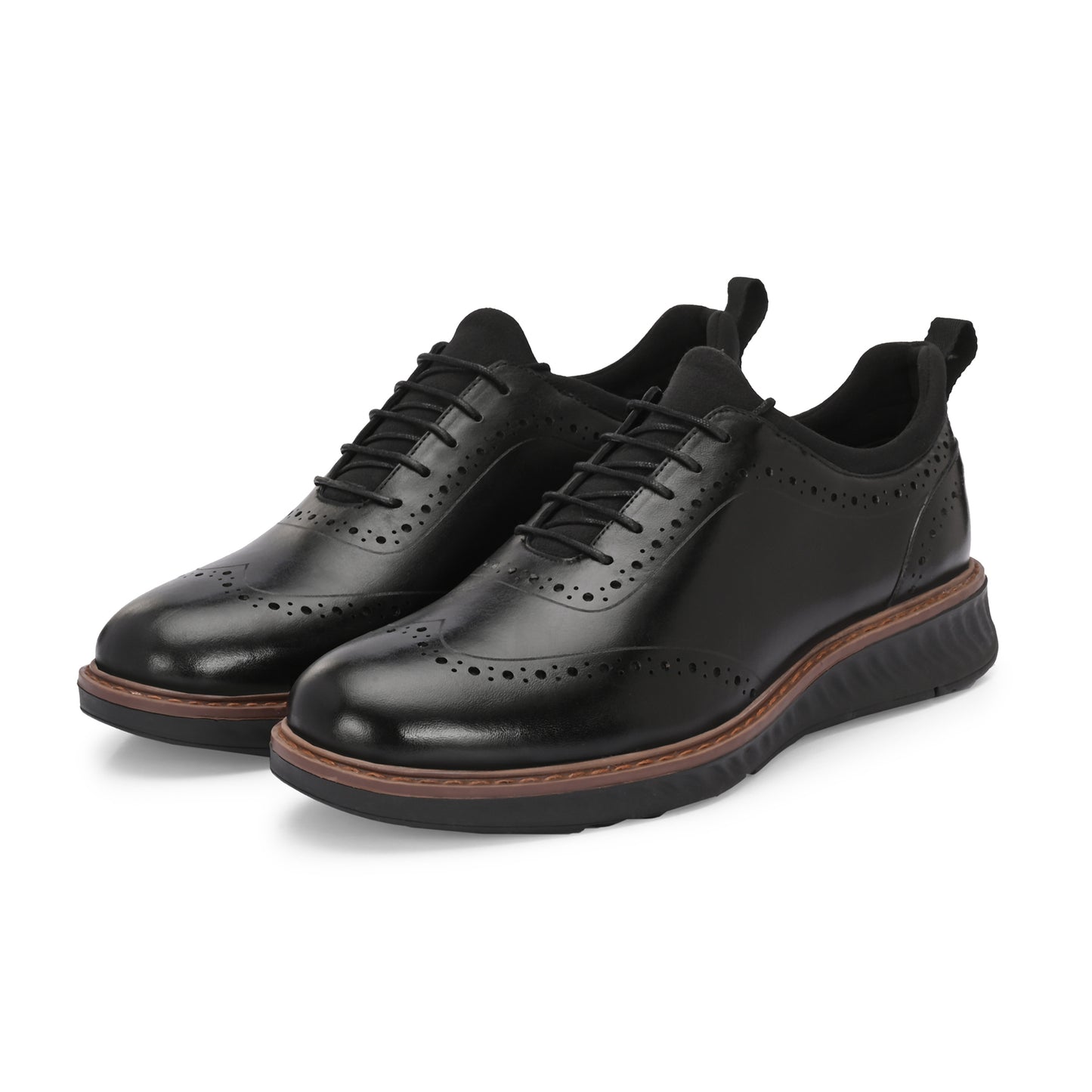 The Apex Brogue Slip-On Black