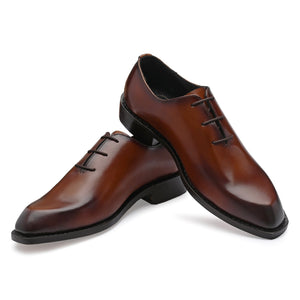 Edge Oxford Diamond Shaped Italian Leather Dress Shoes Reverse Goodyear Welted