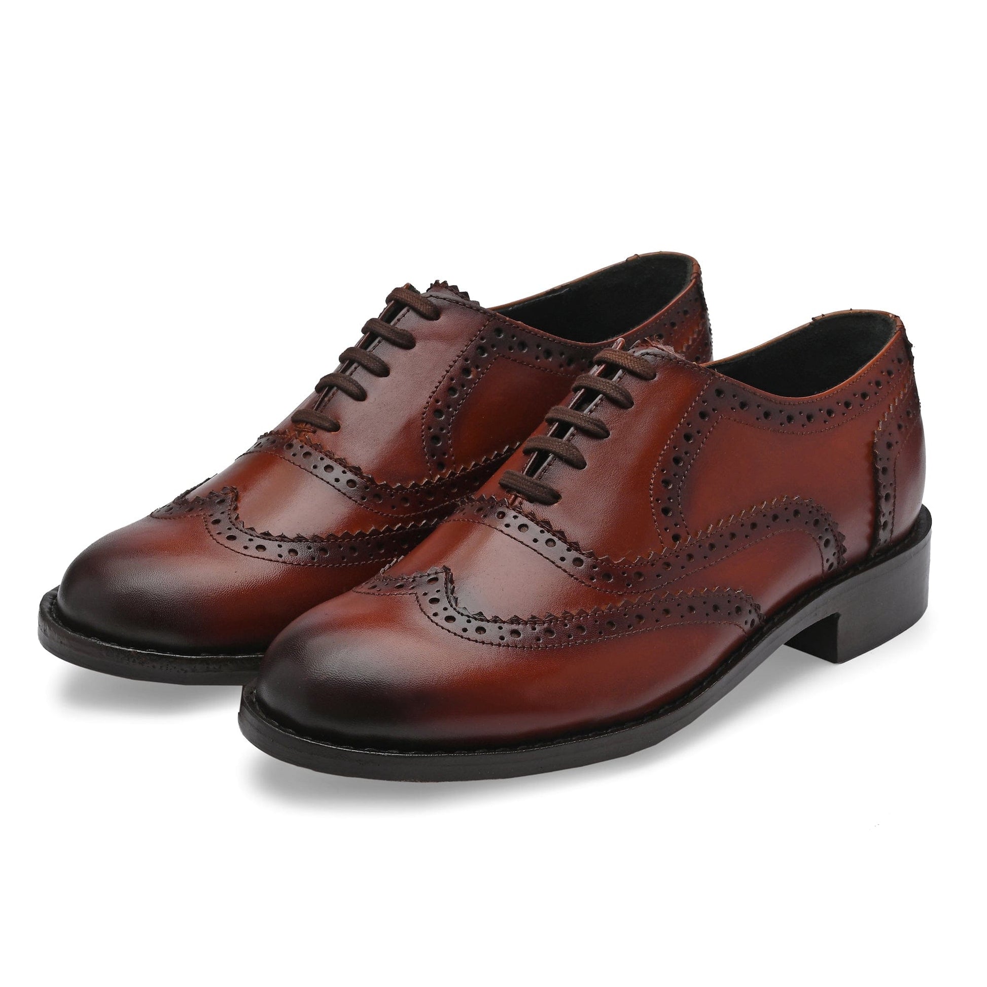 Legwork Wingtip Oxford Brogue Brown Italian Leather Dress Shoes Reverse Goodyear Welted