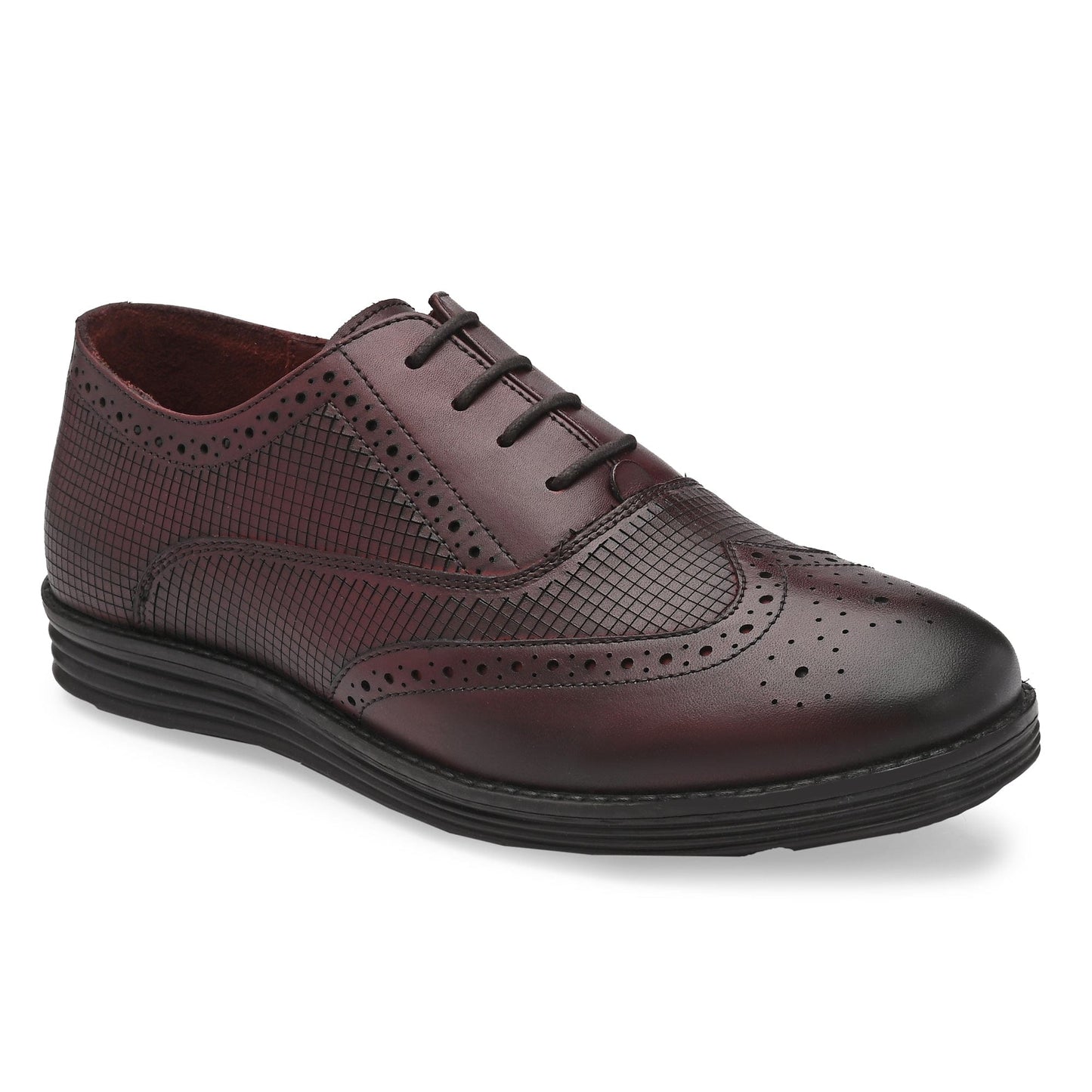 Legwork Lined Laser Brogue Oxford 2.0 Cognac Wine Italian Leather Shoes