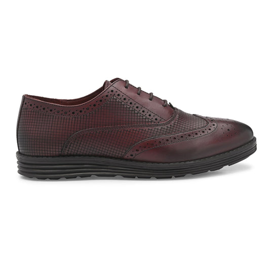 Legwork Lined Laser Brogue Oxford 2.0 Cognac Wine Italian Leather Shoes