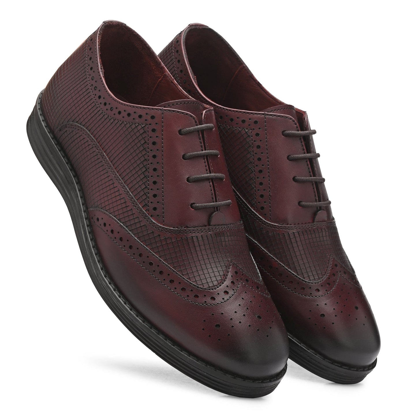 Legwork Lined Laser Brogue Oxford 2.0 Cognac Wine Italian Leather Shoes