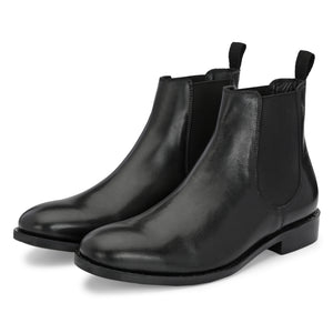 Chelsea Boot Black Antique Italian Leather - Goodyear Welted