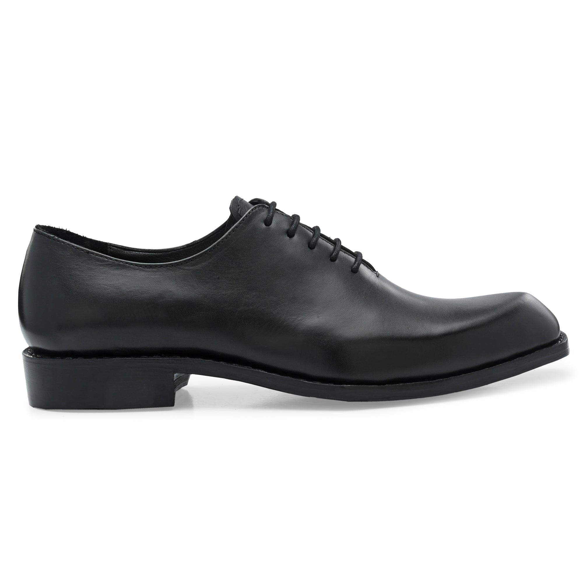Picture of Edge Oxford Diamond Shaped Black Italian Leather Dress Shoes Reverse G
