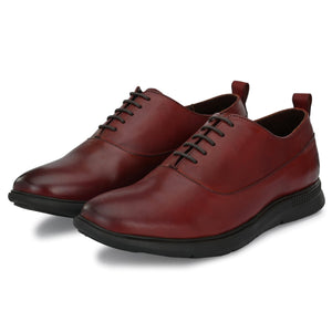 Legwork Crossover Cognac Red Italian Leather Shoes