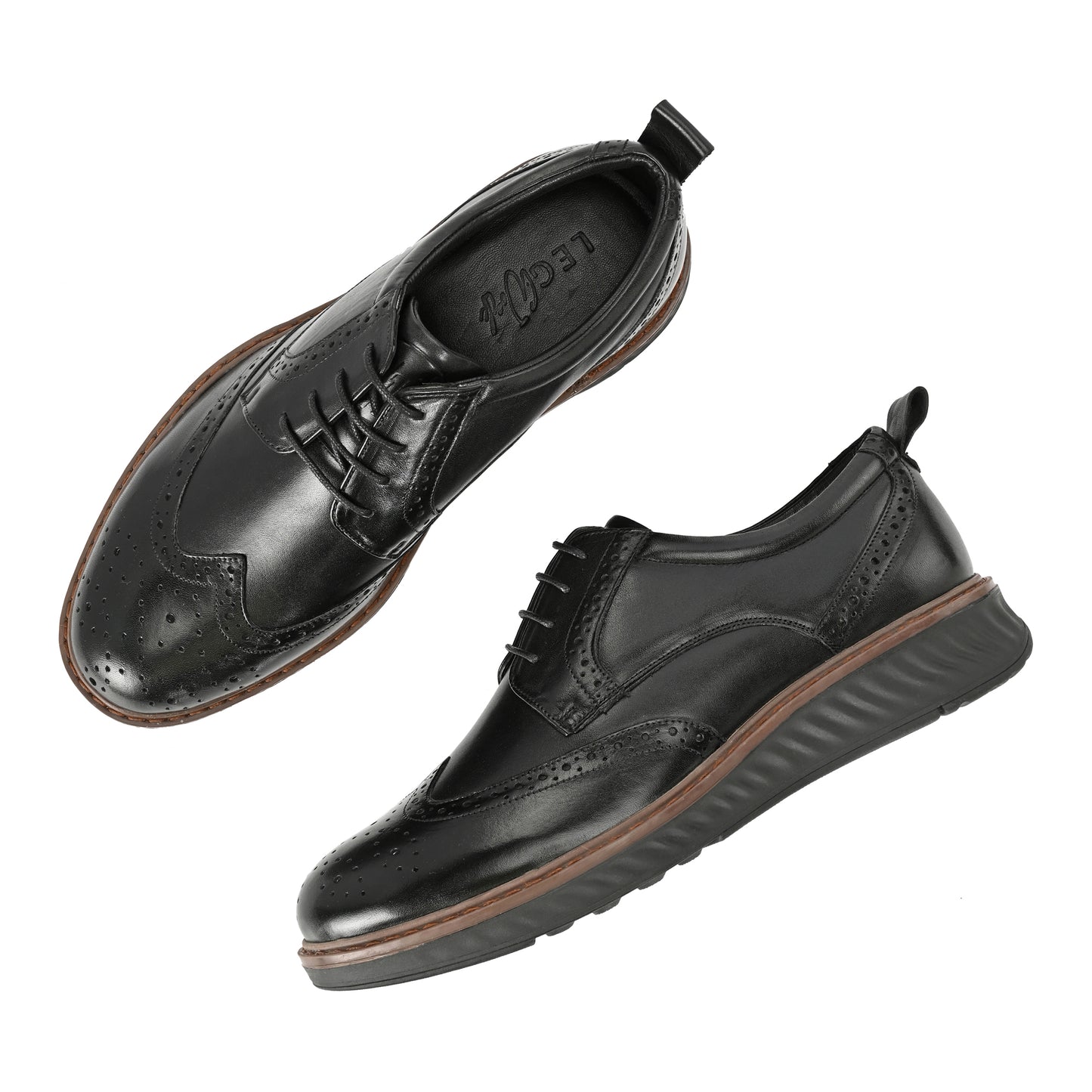The Legwork Hybrid Brogue Black