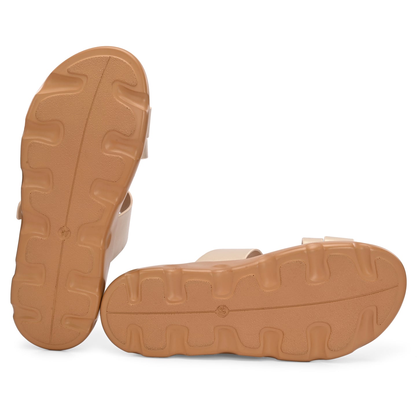 Legwork Double Strap Platform Sandal — Champagne