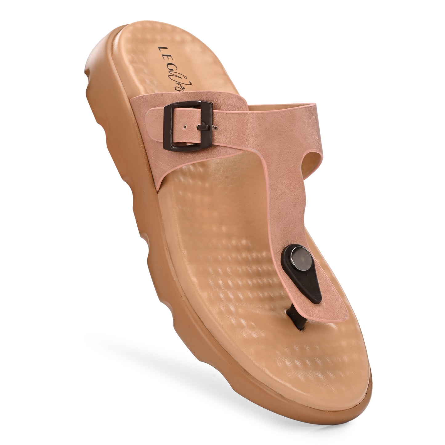 Legwork T-Strap Platform Thong Sandal — Pink