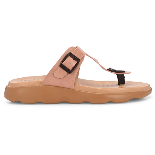 Legwork T-Strap Platform Thong Sandal — Pink