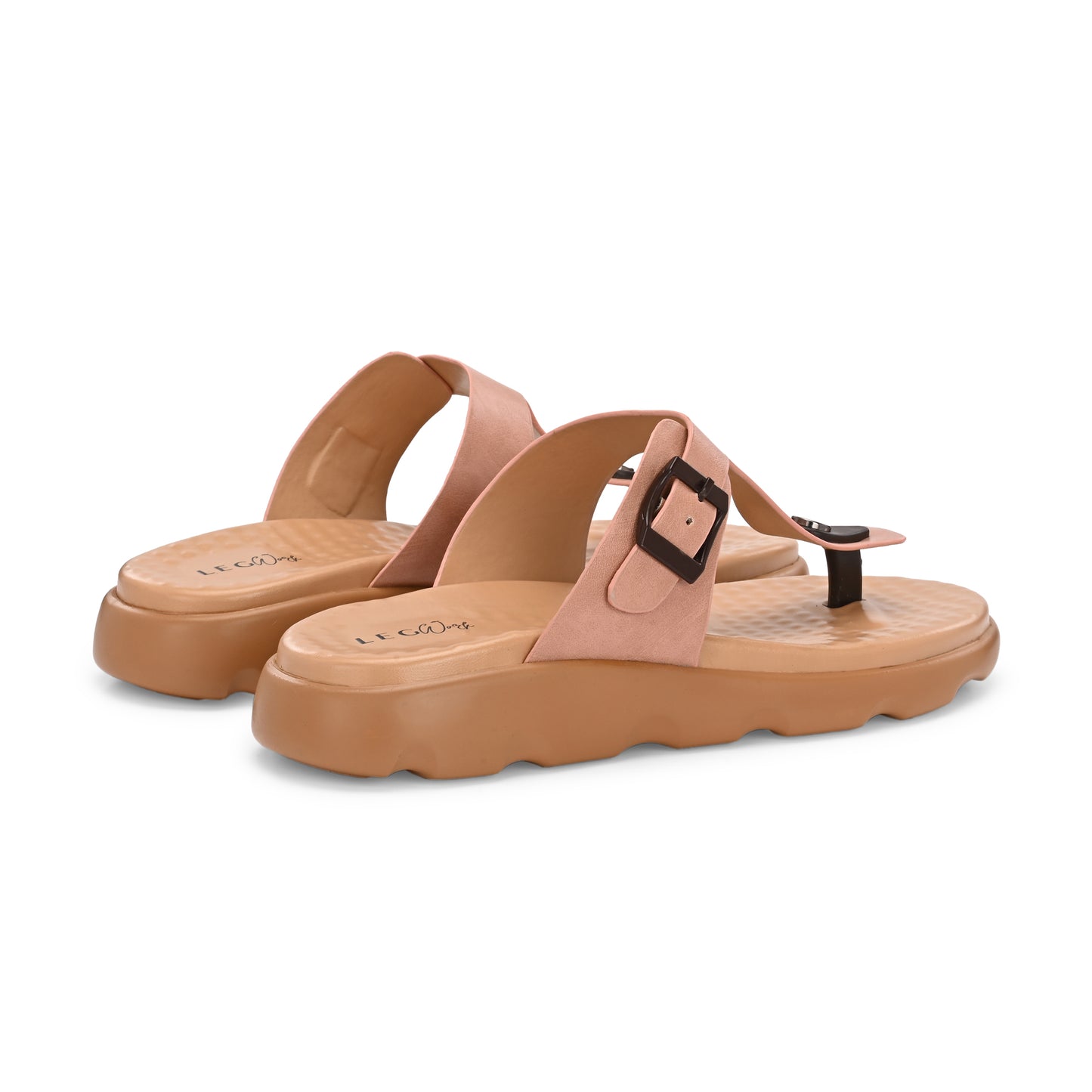 Legwork T-Strap Platform Thong Sandal — Pink