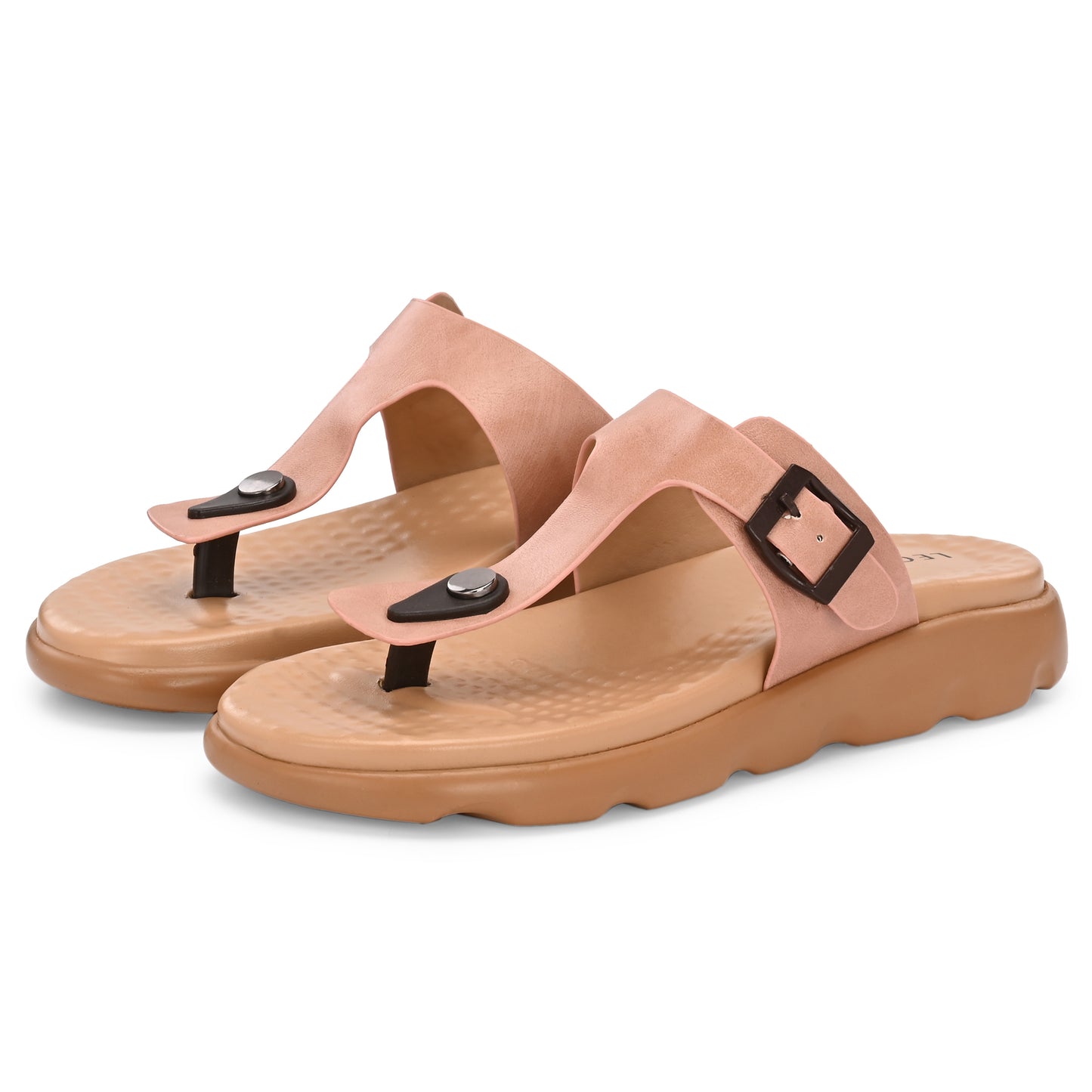 Legwork T-Strap Platform Thong Sandal — Pink