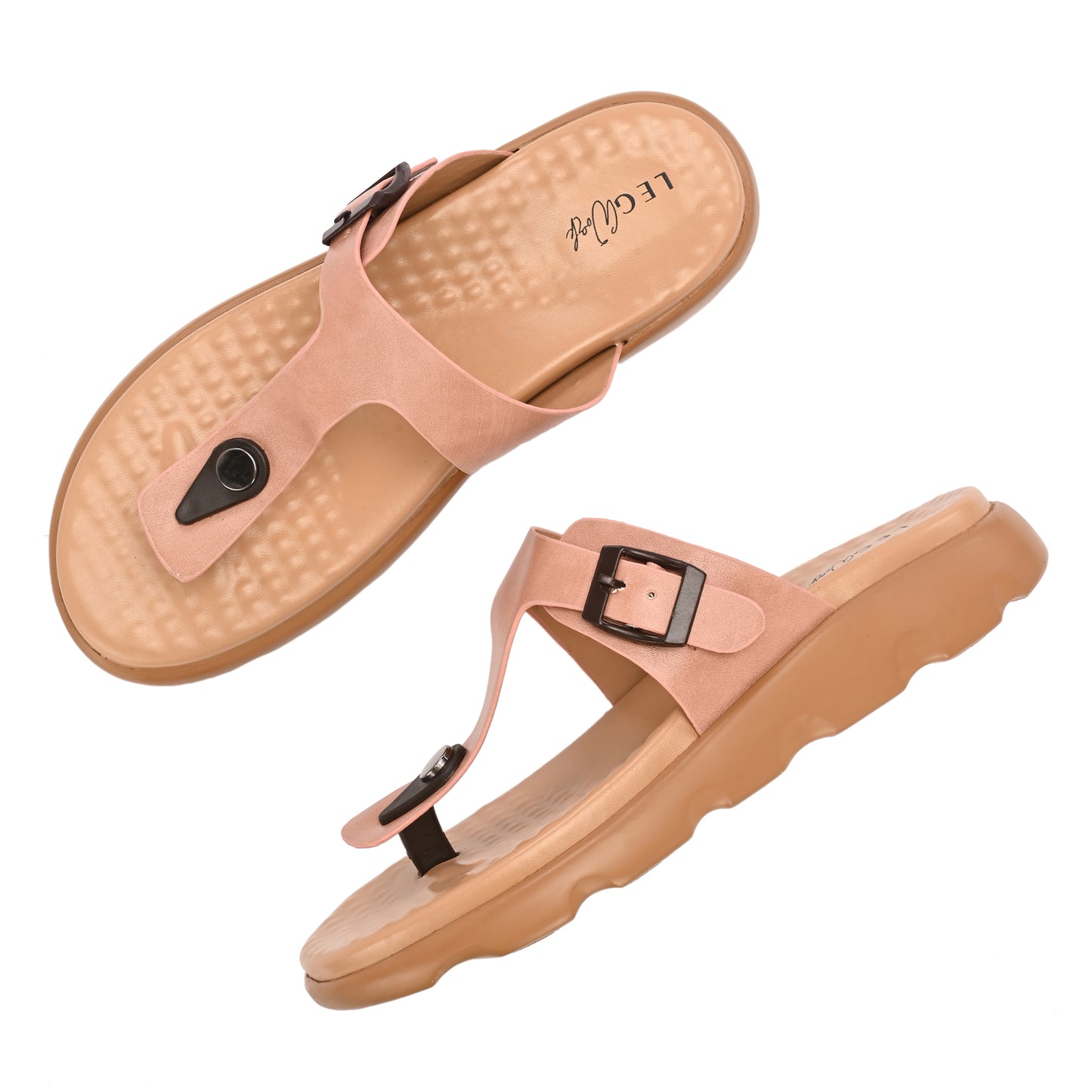 Legwork T-Strap Platform Thong Sandal — Pink