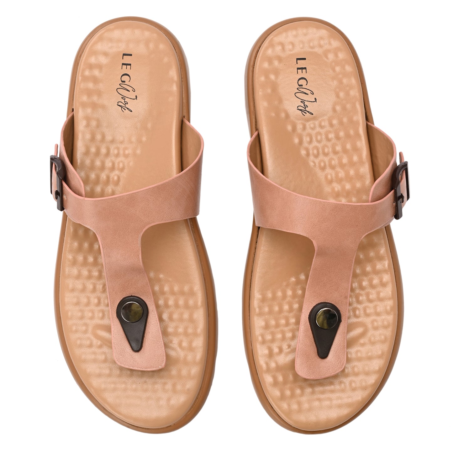 Legwork T-Strap Platform Thong Sandal — Pink