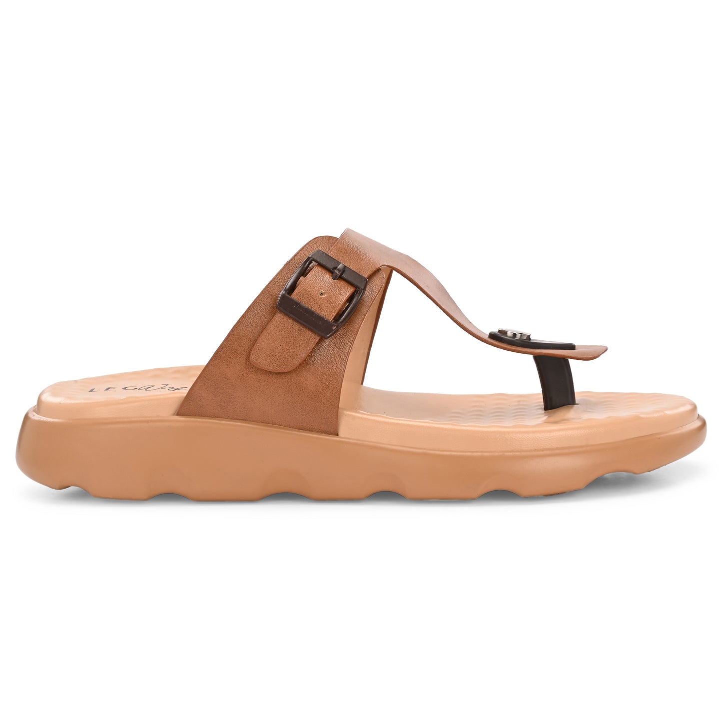 Legwork T-Strap Platform Thong Sandal — Tan