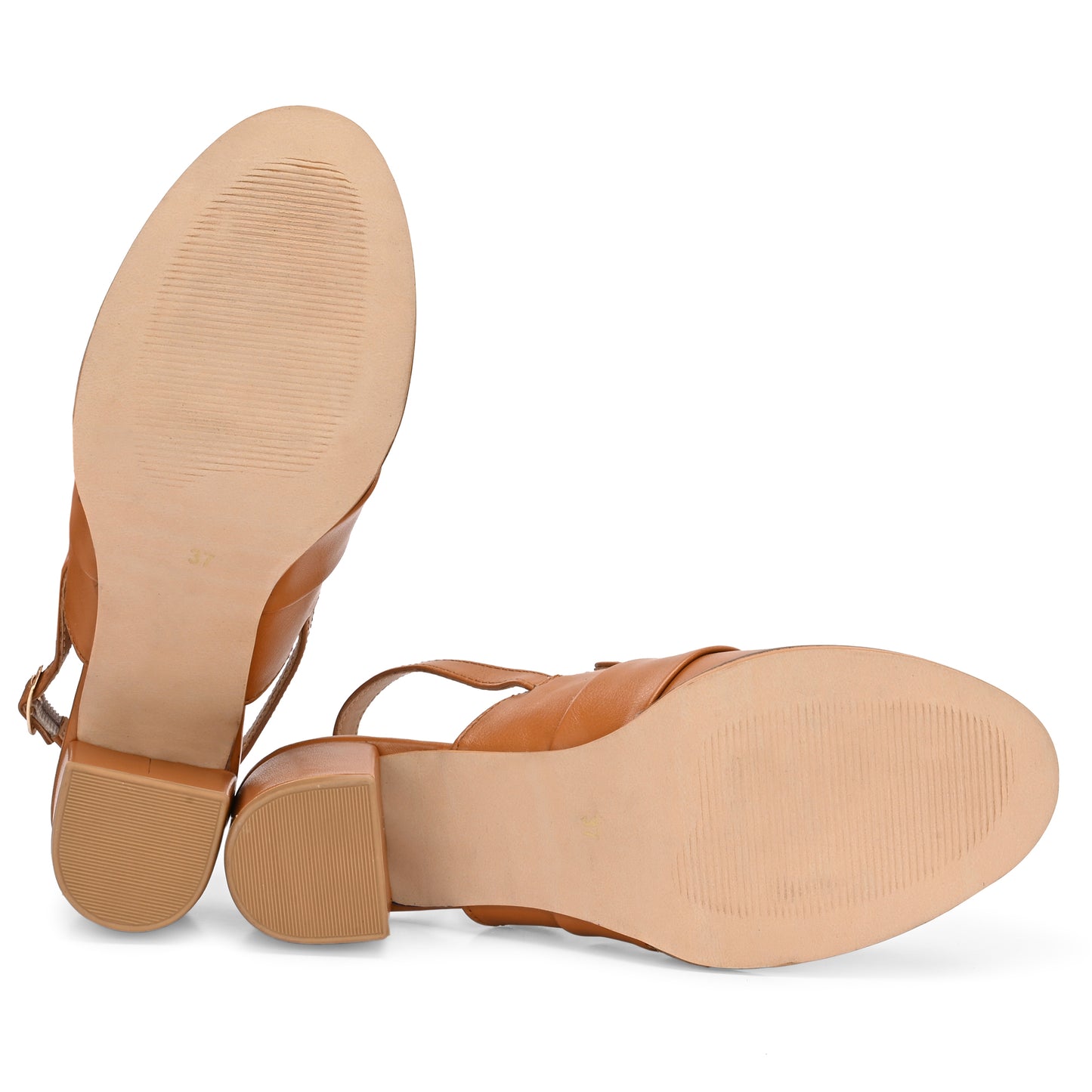 Legwork Slingback Block Heel Loafer — Tan