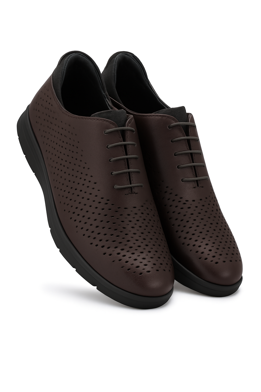 Legwork Voyager Laser Treated Mocha Full Grain Leather Sneaker