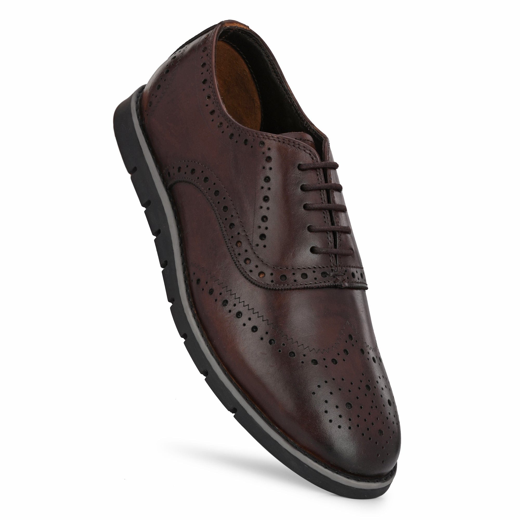 Legwork Brogue Brown Italian Leather Shoe