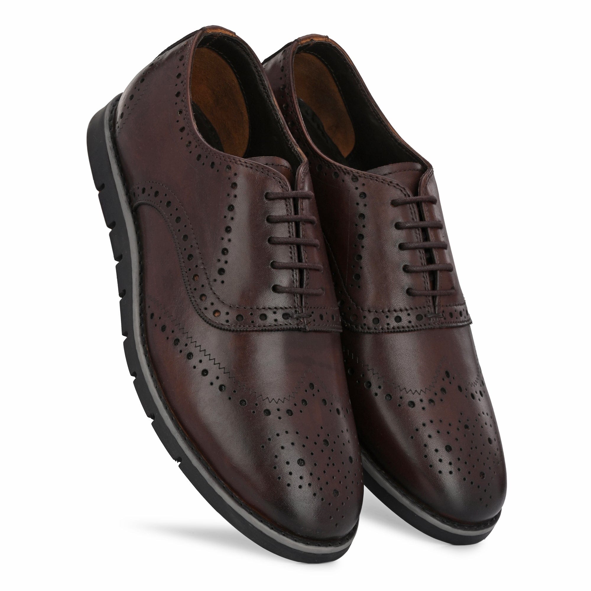 Legwork Brogue Brown Italian Leather Shoe