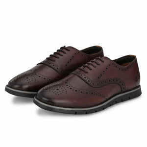 Legwork Brogue Brown Italian Leather Shoe