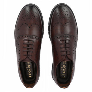 Legwork Brogue Brown Italian Leather Shoe