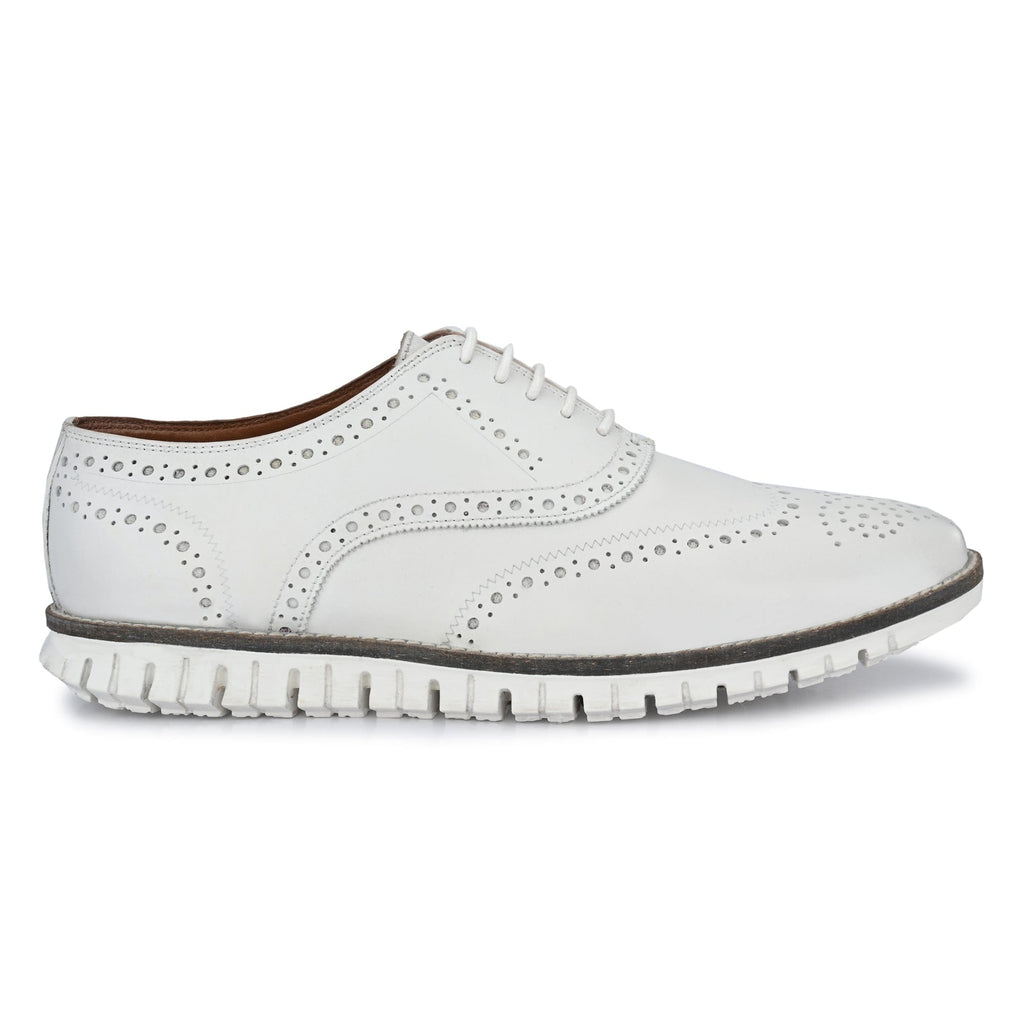 Legwork Informal Triple White Italian Leather Shoes