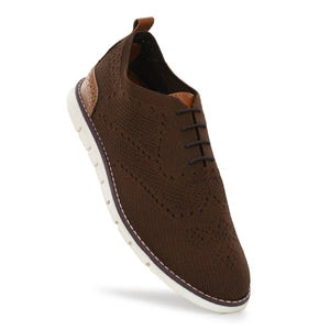 Legwork SWIFTKNIT™ Brown Brogues 100% Recycled Pet Bottles Knit Oxford Dress Shoes