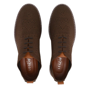 Legwork SWIFTKNIT™ Brown Brogues 100% Recycled Pet Bottles Knit Oxford Dress Shoes