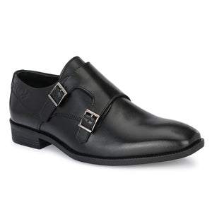 LEGWORK MONKSTRAP BLACK CALF ITALIAN LEATHER DRESS SHOE