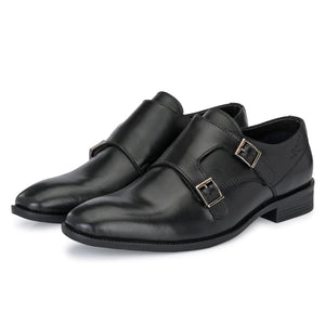 LEGWORK MONKSTRAP BLACK CALF ITALIAN LEATHER DRESS SHOE