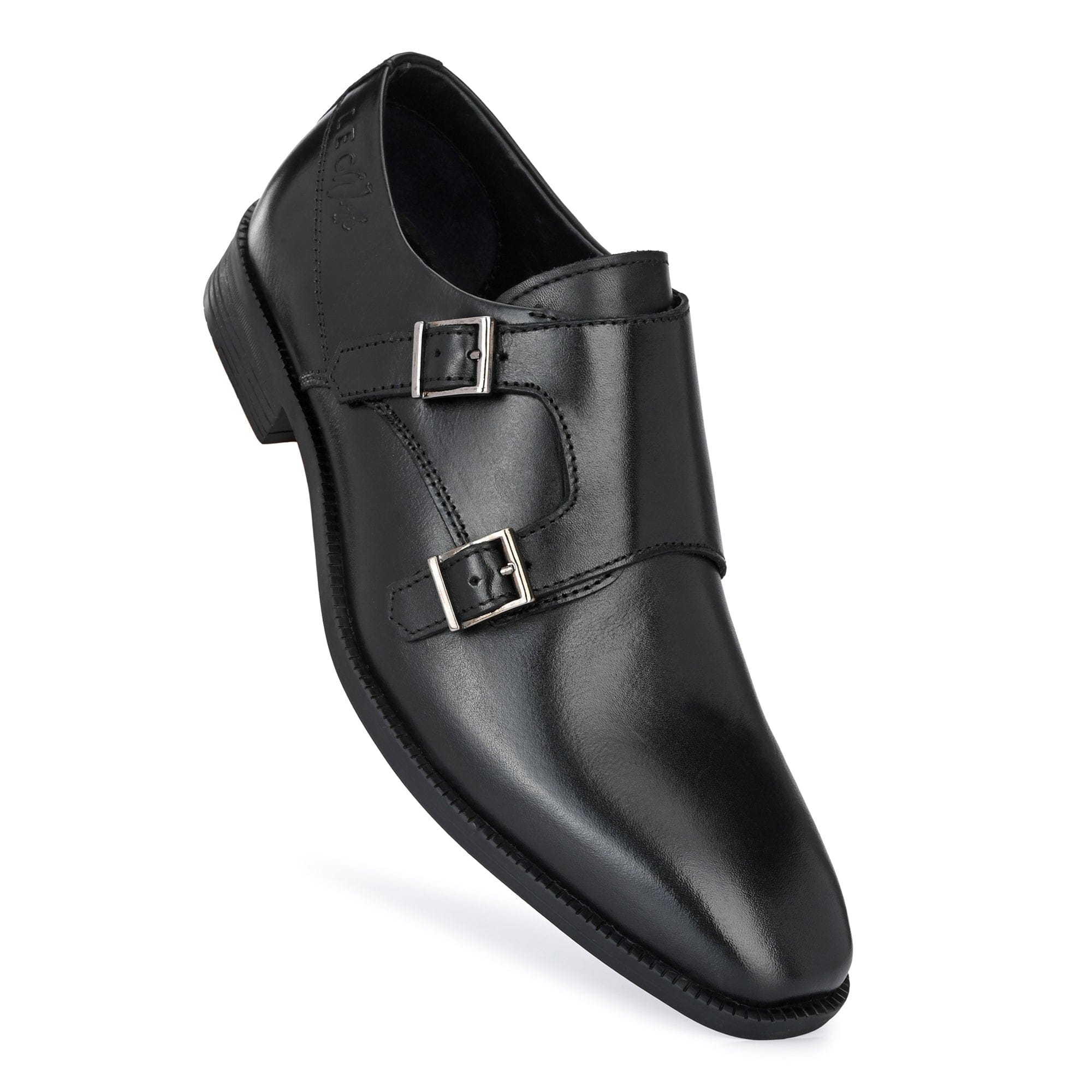 LEGWORK MONKSTRAP BLACK CALF ITALIAN LEATHER DRESS SHOE