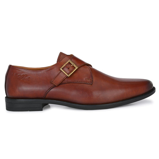 LEGWORK SINGLE MONK BRITISH TAN CALF ITALIAN LEATHER DRESS SHOE