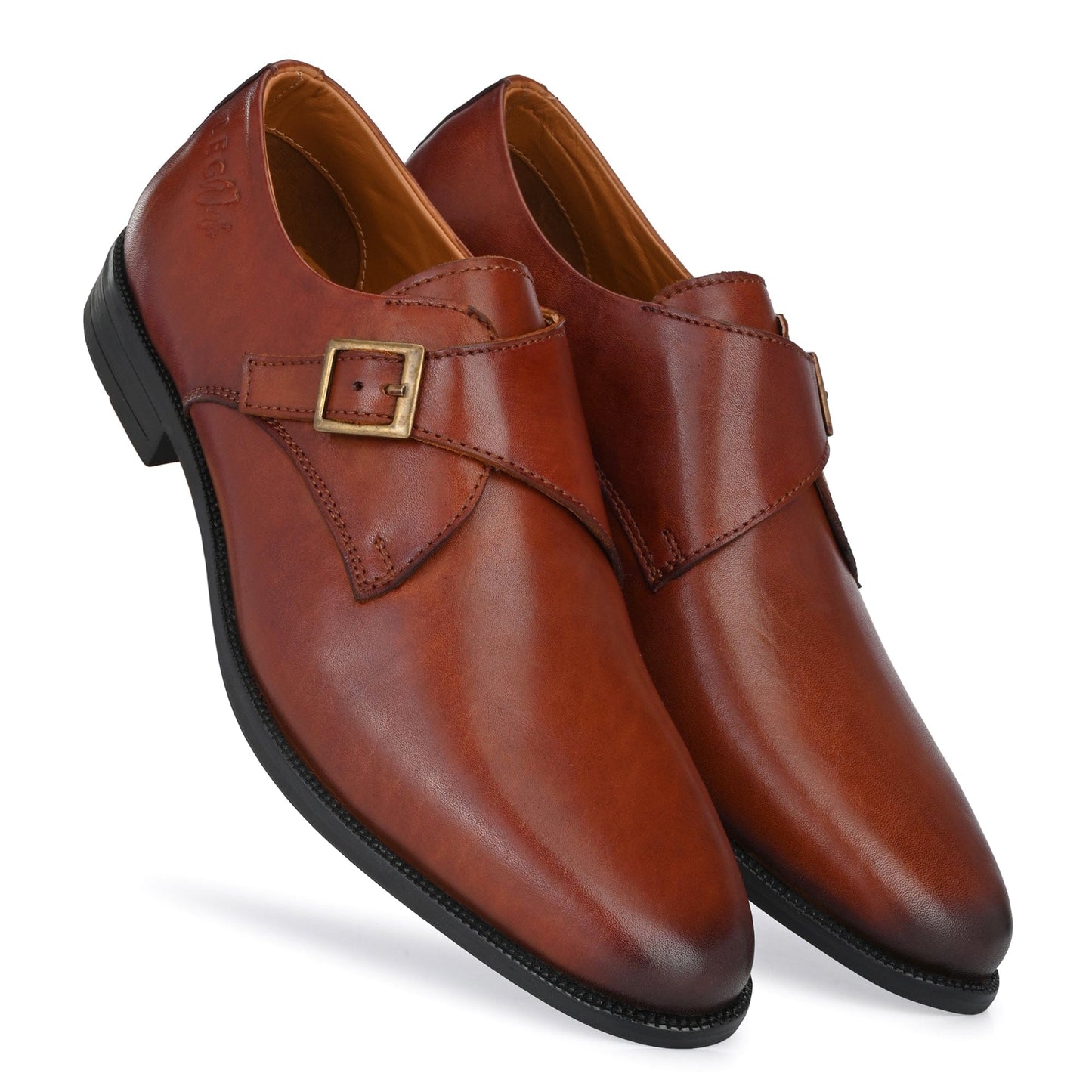 LEGWORK SINGLE MONK BRITISH TAN CALF ITALIAN LEATHER DRESS SHOE