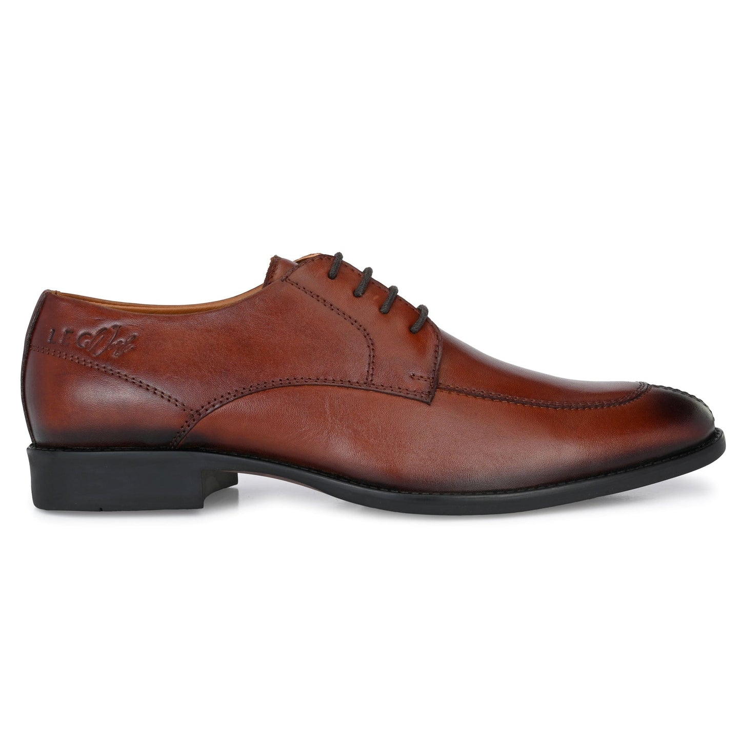 LEGWORK U-TOE DERBY BRITISH TAN CALF ITALIAN LEATHER DRESS SHOE