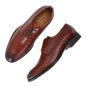 LEGWORK U-TOE DERBY BRITISH TAN CALF ITALIAN LEATHER DRESS SHOE