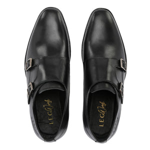 LEGWORK MONKSTRAP BLACK CALF ITALIAN LEATHER DRESS SHOE